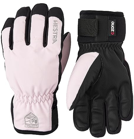 Hestra Ferox Primaloft Junior Glove (Youth 4-13yrs) I Waterproof, Insulated Kids 5-Finger Glove for Skiing, Snowboarding & Playing in The Snow - Pink - 6