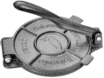 Vivicreate Prensa de tortilla de hierro fundido de 7.5 pulgadas. Máquina de tortillas, prensa de masa, prensa de tortillas de harina, prensa Rotis, color gris