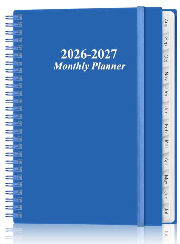 2026-2027 Monthly Planner - 17 Monthly Calendar, August 2026 - December 2027, Two Pages Per Month, 9 x11 Planner with Tabs, Strong Twin-Wire Binding, Inner Pocket, Teal