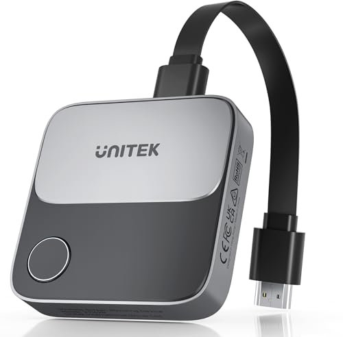 Unitek Hdmi Wireless Display Dongle Adapter - 4K 5G Miracast/Airplay Adapter, Wi-Fi HDMI für TV/Beamer/Monitor, 4K@60HzBildschirm Casting für Miracast/iOS/Mac OS/Airplay/Android/Windows/DLNA