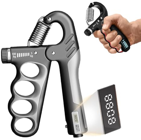 Eevhrqw Hand Grip,Musculation Avant Bras,Avant Bras Muscu,Hand Grip Musculation Avant Bras,avec Fonction De Comptage Intégrée,Pince À Main pour Renforcer Les Doigts,Résistance Réglable 5-100kg