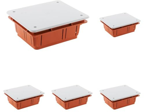 Zenitech Boîte de dérivation à encastrer 118 x 96 x 50mm - Rouge (Lot de 5)