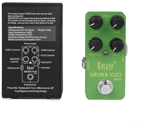 Pedal de guitarra con seis efectos integrados, incluyendo distorsión Wah Overdrive Delay Reverb y compresor para variedad de tonos (RS20 verde)