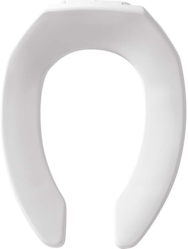 Bemis 1955SSCT 000 Lunette de toilette avant ouverte et résistante sans couvercle Ne desserrera pas et ne réduira pas les rappels, allongée, blanc