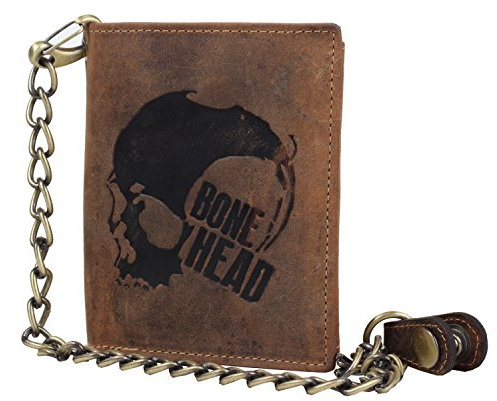 Greenburry Vintage Bikerbörse Leder Geldbeutel Trucker Geldbeutel braun