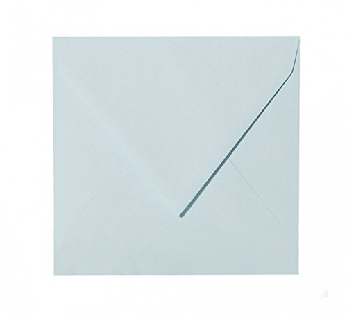 Paper24 50 quadratische Briefumschläge 155 x 155 mm mit Spitzlasche, 120g, Farbe: 17 Hellblau