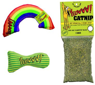 YEOWWW - Giocattoli organici per gatti con erba gatta (1 arcobaleno, 1 erba gatta 1 puzzolente)