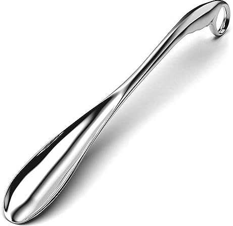 lalafancy 66cm Calzador Extra Largo de Metal en Acero Iinoxidable con Asa de Bucle, Adecuado para todos los Tamaños de Pie y Zapatos Botas corto, Muy Sólido, Borde Liso