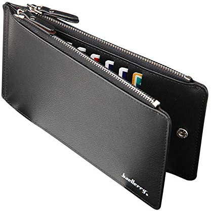 Kreditkartenetui aus Herren Business Style Leder Kartenhalter Brieftasche Lange Geldbörse Kartenhalter Lady