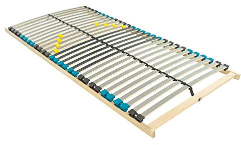BMM Lattenrost 80x200 cm Standard 28 Federholzleisten/TÜV Zertifiziert/7 Zonen/zur Selbstmontage/für alle Matratzen/Höhe 10 cm/Lattenroste produziert in Deutschland
