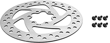 Fututech Disco de Freno de 140 mm de Acero Inoxidable para Patinetes Eléctricos, Bicicletas BTT, Bicicletas Eléctricas, BMX, Pastillas de Freno, Piezas de Freno, Accesorios de Freno (140)