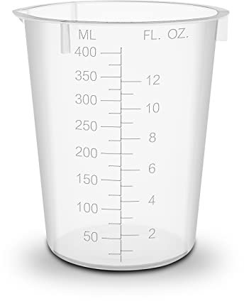 RE-GEN 400ml Plastic Multi-Purpose Graduated Liquid Mixing Measuring Cup Pot – Ideal for Kitchen, Cooking, DIY, Laboratory, Arts & Crafts