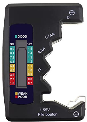 Batería Ensayador Inspector C AA AAA D N 9V 1.5V Pilas de Botón Claro Bar Grafico LCD Mostrar Bolsillo Tamaño