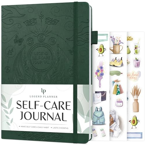 Legend Självvårdsjournal – guidad daglig reflektionsdagbok för att stödja psykisk och fysisk hälsa – daglig humör, meditation och personlig utveckling anteckningsbok – 18 x 26,5 cm, varar 3 månader