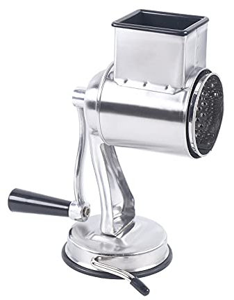 LANNADD Cortador en espiral para verduras, de acero inoxidable, manual, de acero inoxidable, rallador de patatas, cortadora manual, de acero inoxidable, con 5 tambores, utensilio de cocina profesional