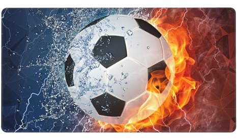 Personalised Extended Football Desk Mat Mouse Pad with Text Name Printed, Customised Sports-Themed Design Large Gaming Mouse Mat for Teens Boys Men, 75x40cm Extra Large Computer Laptop Keyboard Mat