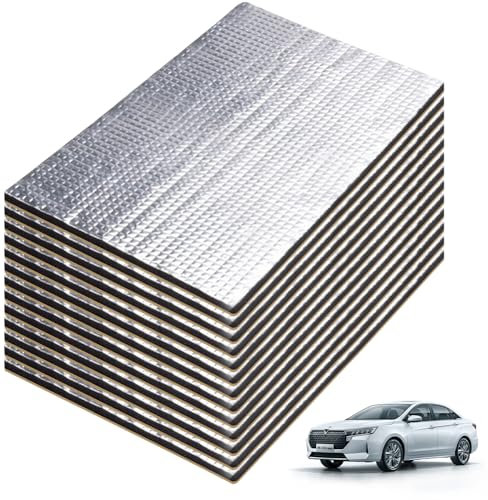 Fouvin QCBWGRD12 - Tapis d'isolation phonique pour voiture - Isolation acoustique et thermique - 40 cm x 25 cm x 5 mm - 1.2 m²