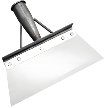 Attrezzo da giardinaggio ergonomico antiscivolo - Raschietto robusto a lama piatta, pulizia versatile del pavimento, efficiente strumento di lavoro all'aperto, struttura in metallo con bordi avanzati,
