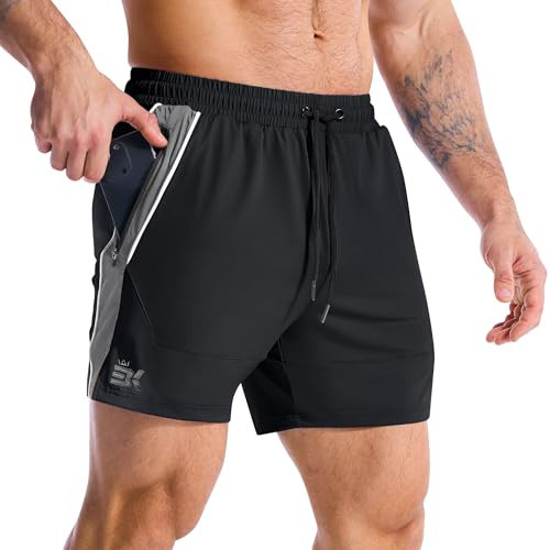 ZENWILL DRI-Armor Pantalones Cortos Hombre Deporte Running M Negro