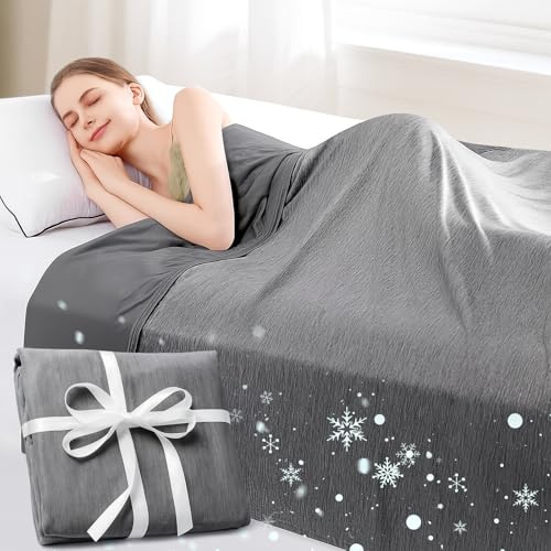 Vutlace Cooling Blanket,150x200cm,Summer Blankets with Double Sided Cold Effect, Arc-Chill Q-Max>0.5 Cool Fiber, Breathable Lightweight Blankets for Hot Sleepers Night Sweats (Dark Grey)