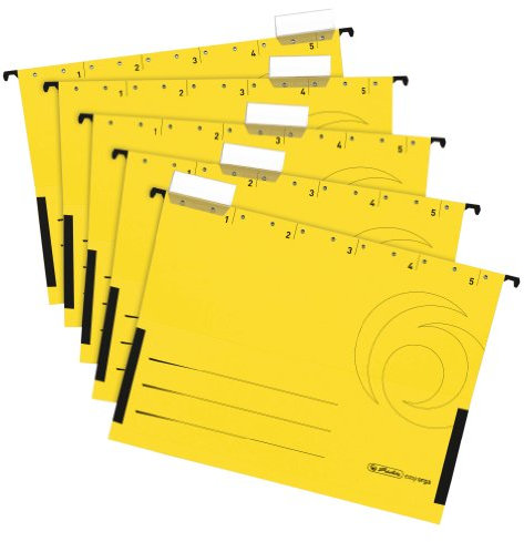 Herlitz 5874771 Hängetasche A4, gelb, 5er Packung