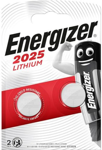 Energizer Lithium - CR 2025 Knopfzelle 3V Batterien (2 Stück) - Autoschlüssel, Fernbedienungen, Waagen - 10 Jahre lagerfähig