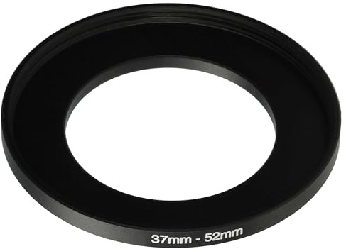vhbw Step-Up-Ring Adapter von 37 mm auf 52 mm für Kamera Objektiv - Filteradapter, Metall, Schwarz