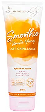 Les Secrets De Loly – Smoothie Vanille Ylang – Lait Capillaire Hydratant et Nourissant Sans Rinçage – Soin Cheveux Secs – Parfum Fruité – 250ml