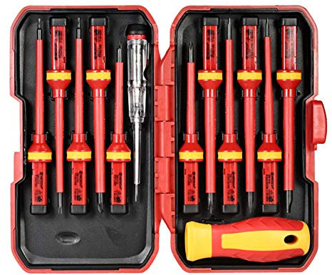 Juego de Destornilladores, Weytoll 13pcs 1000V Cambiable Aislado Destornilladores Juego con Magnético Ranurado Electricista Reparación Herramientas Kit