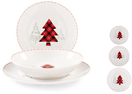 Home Forest - Juego de vajilla Coupe de 18 piezas, porcelana