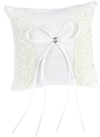 BESPORTBLE Ringträgerkissen Spitze Kristall Rose Ehering Box Ringhalter Kissen Für Eheringträger Ein Ring Polsterkissen Ehering Kissen Geblümte Wurfkissen Weiß Braut Ringkissen Blumen