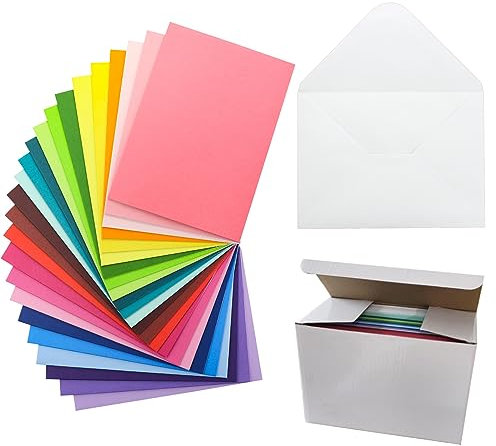 60 Bunt papier Briefumschläge Karten Set DIN B6/5x7 inch mit Umschläge Blanko Falt-Karten Klappkarten für Hochzeit Geschenk Grußkarten Einladung (B6)