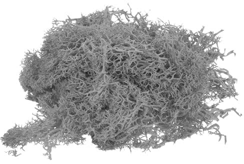 sourcing map 0,35 Unzen Moos Falsches Kunstmoos Künstliches Moos Natürliches Konserviertes Moos für Bastelkunst, Florales DIY-Projekt, Wand, Hochzeit, Garten, Terrassen-Dekoration (Hellgrau)