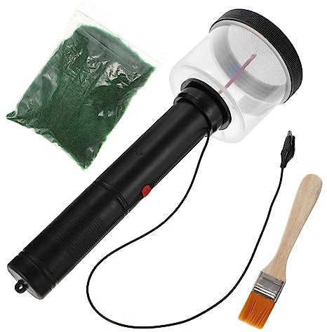 NUOBESTY Electrostatic Mower for Scenic Modelling Portable Flocking Machine Artificial Grass for Craft Projects and Table Decorations Battery Operated Flocking Kit