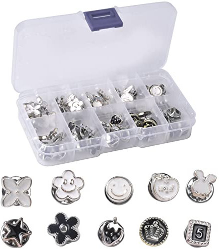 Brosche Knöpfe, Knöpfe für Hemdbrosche, Abnehmbar Brosche Knöpfe, Knöpfe Ohne Nähen für Hemd Jean Mantel Kleid Pullover DIY Dekoration, 50 Stück