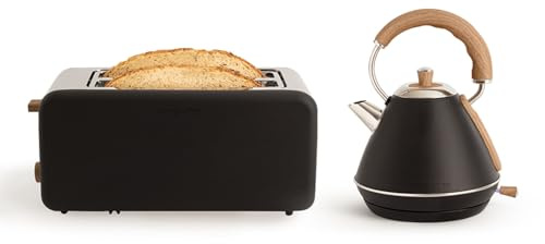 CREATE/PACK TOAST RETRO XL + KETTLE RETRO M/Toaster Schwarz mit Wasserkocher Schwarz/Wasserkocher 1L