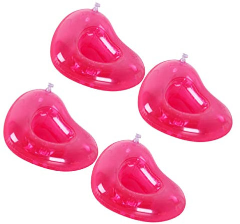 CORHAD 4piezas Porta Cerveza PVC Inflable Corazón Fiestas Piscina Playa Resistente