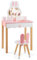COSTWAY Kinder Schminktisch mit Hocker, Prinzessin Schminkkommode Frisiertisch mit Spiegel Schubladen & Aufbewahrungsbox, Frisierkommode für Mädchen Kinder (Rosa)
