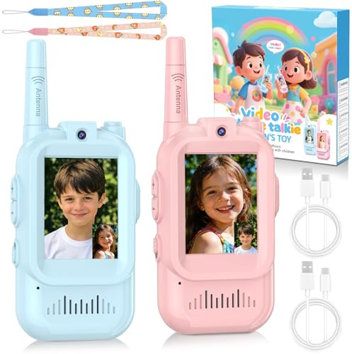Video Walkie Talkies Kids Toys for 3-8 Year Old Boys and Girls Gifts, Birthday Easter Gifts for Kids 5 6 7 8 9 Year Olds, Visual Walky Talkie Kid Long Range, Outdoor Children Toys