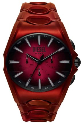 Diesel D-Curve Watch for Men, Quartz Chronograph Movement with Stainless Steel, Leather or Silicone Strap