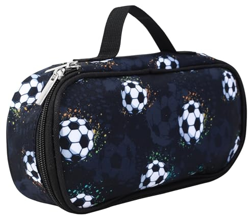 Football Pencil Cases for Boys Girls, Large Capacity Pencil Bags, Portable Lightweight Football Pouch Bag with handle, School Office Supplies, Stationery Organizer, Gifts for Girls Boys Students