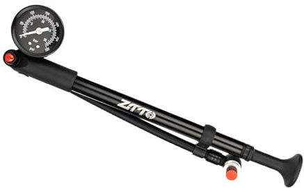 rongweiwang Bicycle Front Fork Rear Shock Pump With Gauge High Pressure Shock Pump Bike Essential For Performance Upgrades Mountain Bike Fork 300 PSI T Handle