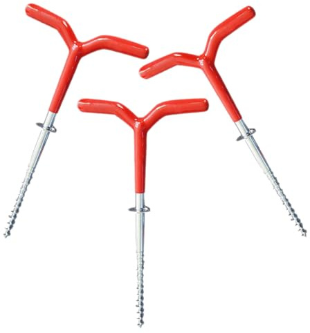 Gatuida 3 Stück Pack Eisanker Zeltanker mit Gewinde Metall Gummi Spiralanker für Eisangeln Camping Outdoor Stabile Bodenverankerung für Eisfischerzelte und Zeltzubehör
