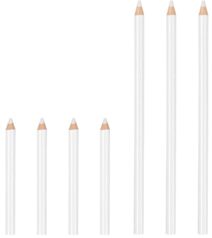 Azefnuhk 7 PCS Sewing Pencil, White Fabric Marking Pencils with Tip Caps, Washable Tailor’s Chalk Pencil Set for Dark Fabrics, Quilting, Dressmaking, Embroidery & DIY Craft (4 Short + 3 Long)