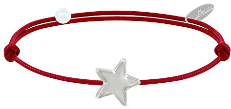 LES POULETTES BIJOUX - Pulsera Enlace Estrella de Plata 925 - Classics - Rojo