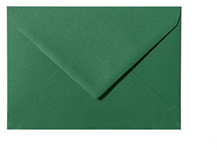 Paper24 25 Umschläge B6 feuchtklebend 120 g/qm, Briefumschläge 12,5 x 17,5 cm für Hochzeit, Geburtstag, zum Basteln in der Farbe Dunkelgrün