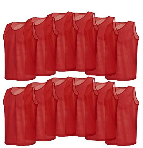 Trainingsweste, 12er Set Markierungshemd, Leibchen, rot, f¨¹r Fu?Ball, Basketball und Volleyball