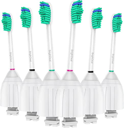BrightDeal Ersatz-Bürstenköpfe Kompatibel mit Philips Sonicare Zahnbürste E-Serie Elite Essence Advance CleanCare Xtreme HX7022/66 (6 Stück)