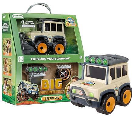 Little Tikes Joeut Big Adventures SUV Safari STEM - Comprend un véhicule, des jumelles, une lampe de poche et une boussole - Un cadeau formidable pour les enfants à partir de 3 ans