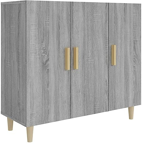 vidaXL Credenza Grigio Sonoma 90x34x80 cm in Legno Multistrato
